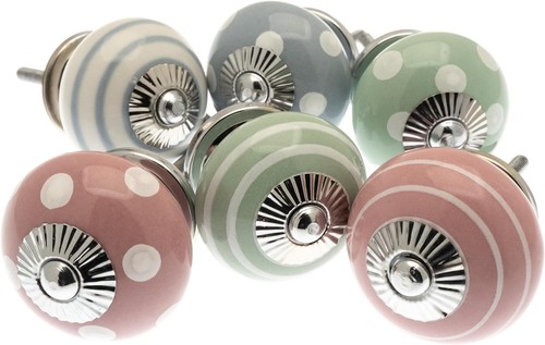 Cupboard ceramic knobs dots - cupboard,